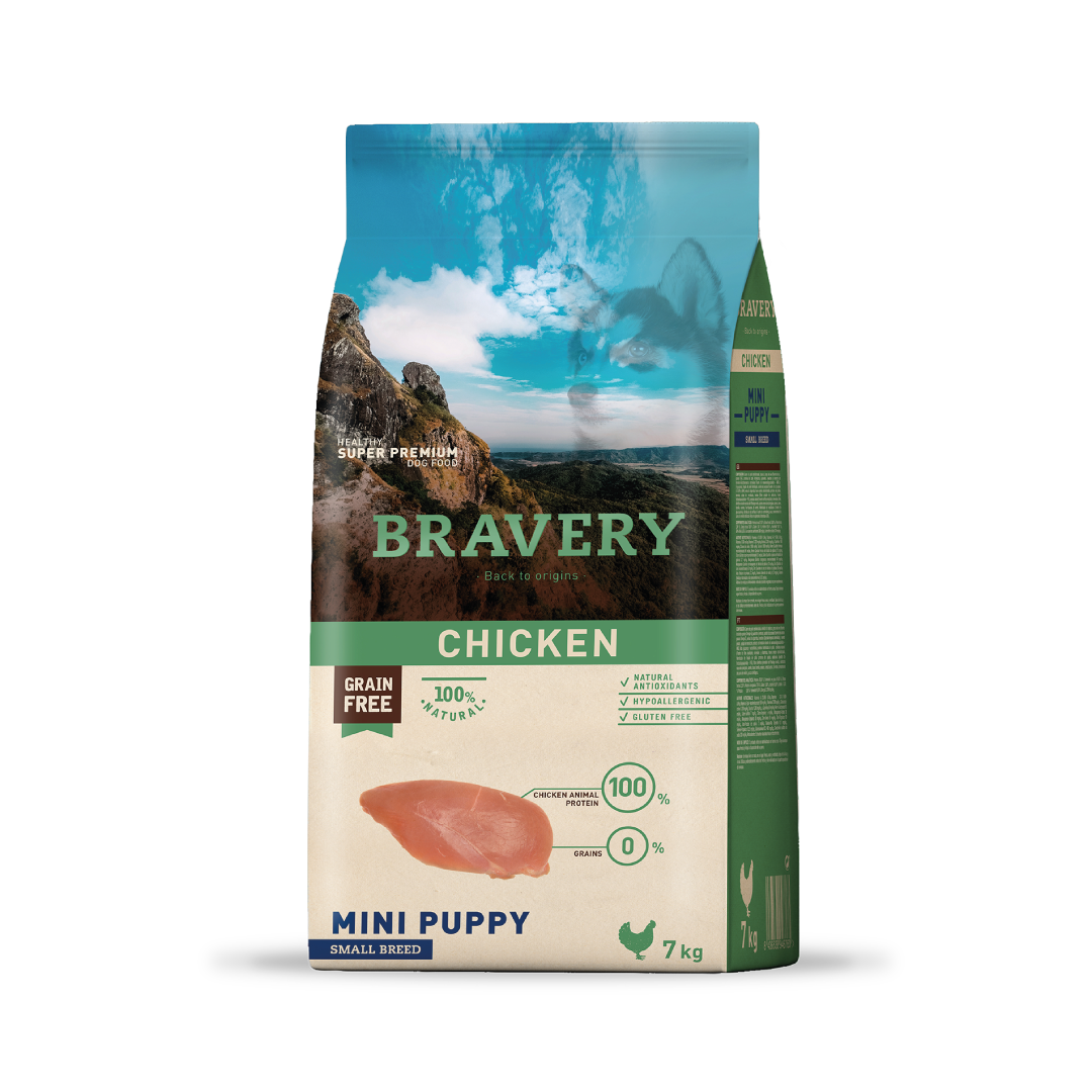 BRAVERY PERRO PUPPY RAZAS PEQUEÑAS POLLO
